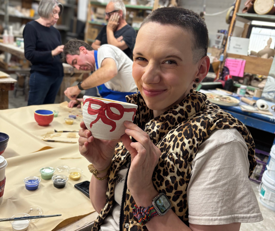 young person with empty bowl