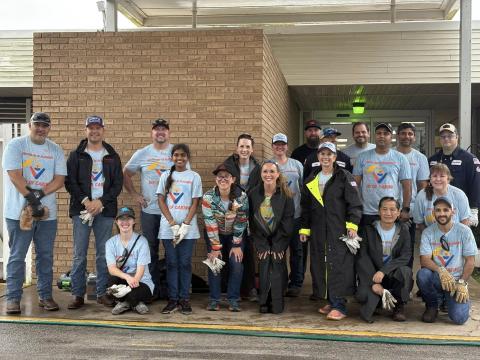 Group of volunteers at a community service project